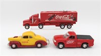 (3) Die Cast & Plastic Toy Coca-Cola Collectibles