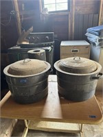 Two Enamel Canning Pots