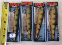 4 Perch Rapala Fishing Lures H-13 P-new in pkgs.