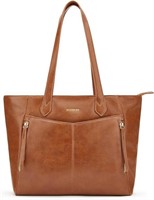 Missnine Tote Bag for Women with Zipper, Leather P
