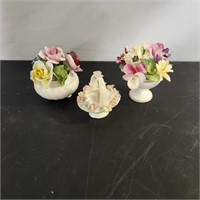 Bone China & Ceramic flower figurines