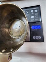 Embossed silver mug marked 925  245.4 grams