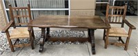 French Farmhouse Dining Table w/ 2 Chairs