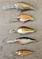 5pc Vintage Crankbait Fishing Lures