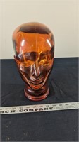 Amber Glass Head Store Display