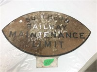 Southern Railway metal sign 17" X 24"