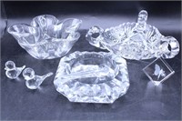 7 Pcs. Signed Crystal, Blown, Etched & Cut Glass