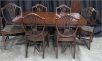 DUNCAN PHYFE STYLE TABLE AND 6 CHAIRS