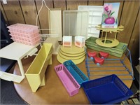 Plastic organizers for cabinets, drawers,