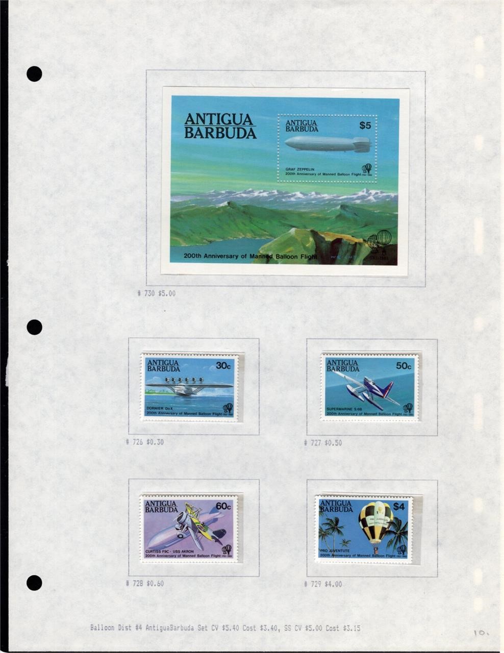 BALLOON FLIGHT COLLECTION - MNH - SCV: $253.00