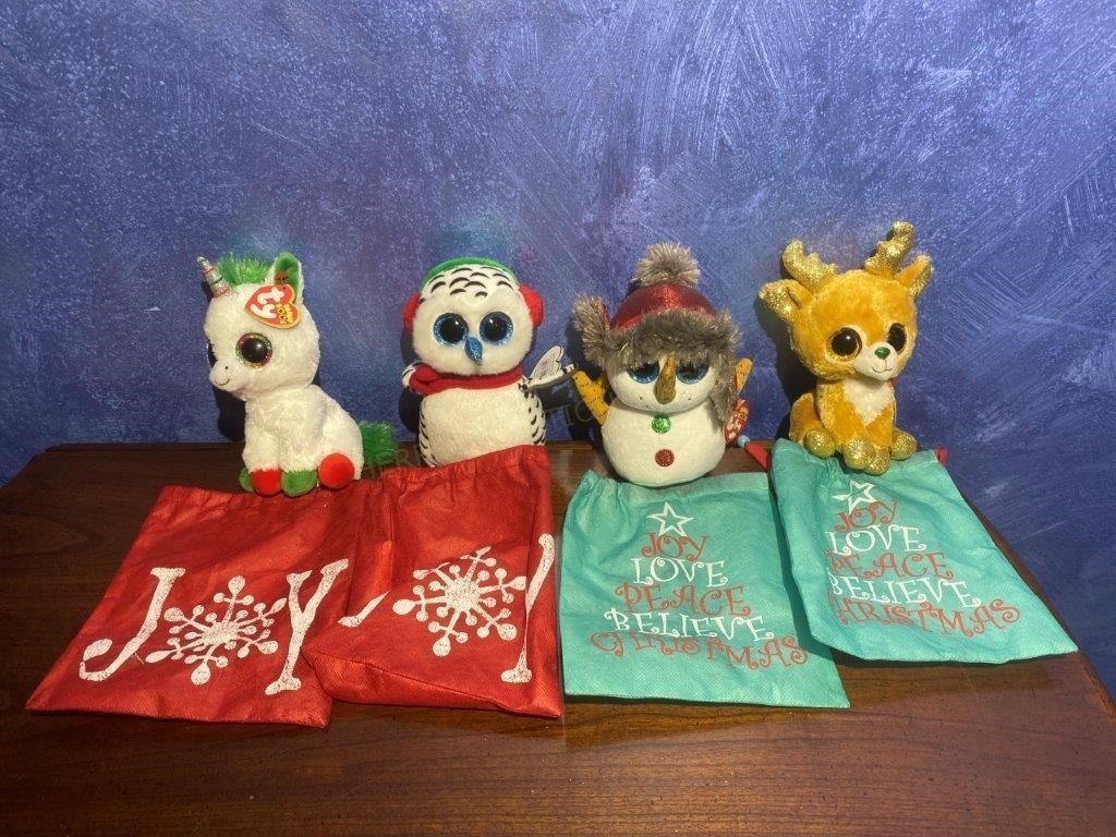 Christmas Ty Beanies & Bags