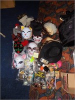 Masks and Halloween decor