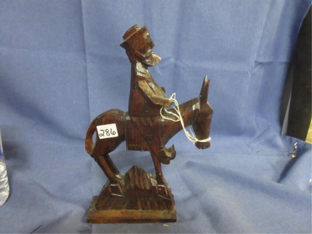 wooden horse rider decor .