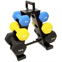 BalanceFrom Dumbbell Set with Stand (5  8  12 lbs)