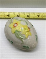 Belleek Easter egg trinket box with daffodils