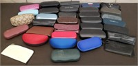 Box of Sunglass Cases. A Couple Name Brands.