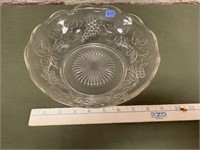 Pressed Glass Bowl Grape Design