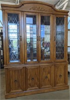 Glass door China cabinet with glass inserts and
