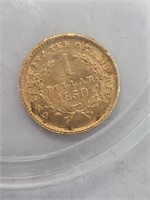 1860 Gold one dollar coin
