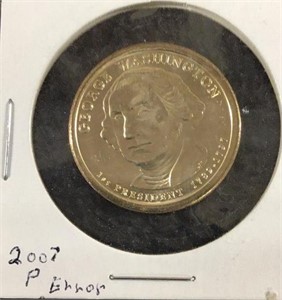 2007P Washington Presidential Dollar.. Error Coin