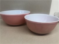 Pyrex pink bowls