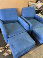 2 Chairs w/Ottomans Matching