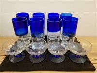 Blue Glassware Lot