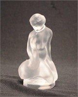 Lalique frosted nude lady Leda & swan figurine
