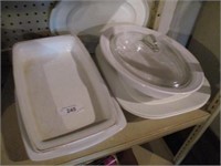 Casserole dishes, glass cover, plastic cover