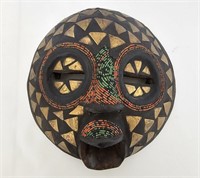 African Mask Wood with Beads