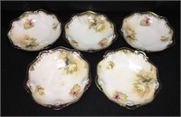 Set Of 5 R. S. Prussia Porcelain Bowls