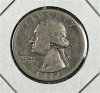 1937-D Washington Silver Quarter, US 25c