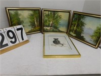 4 Pictures Includes Cat Picture 9.5" X 11"