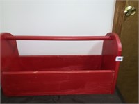 RED WOODEN TOOLBOX