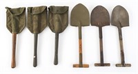 WWII US ARMY ENTRENCHING SHOVELS LOT OF 6