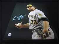 CORBIN BURNES SIGNED 8X10 PHOTO BREWERS COA