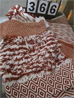 Assorted Burnt Orange/White Throw Pillow Covers