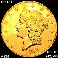 1851-O $20 Gold Double Eagle UNCIRCULATED