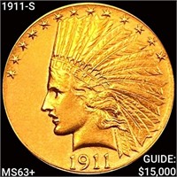 1911-S $10 Gold Eagle CHOICE BU+