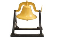 Yellow School or church bell - full size cast iron