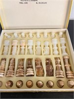 Vintage Akoz marble chess set
