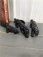 3 black panthers figurines-approx 14" L