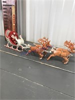 Iron sleigh w/reindeer-approx 20"L