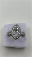 Marquis Cut Sterling Ring Size 8