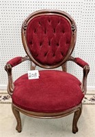 fancy parlor chair w/red velvet cover