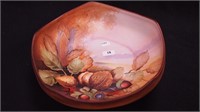 Nippon handpainted 9 1/2" footed bowl with