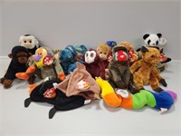 Beanie Babies: Mooch, Iggy, Rainbow, Dart,