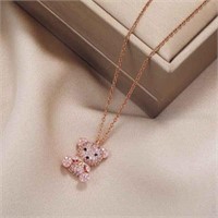 Cute Cartoon Bear Necklace Full Rhinestone Decor e