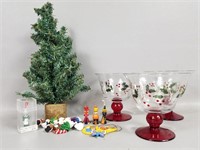 Christmas Miniatures And Hand Painted Glasses