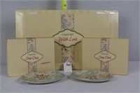 (2) FLORAL PRINT SOAP DISHES